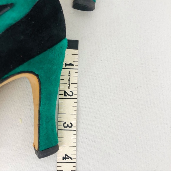 Norma B Green Black Swirl Suede Heels - Picture 12 of 16